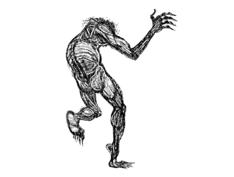 Illustration of Grendel (the monster from Beowulf)